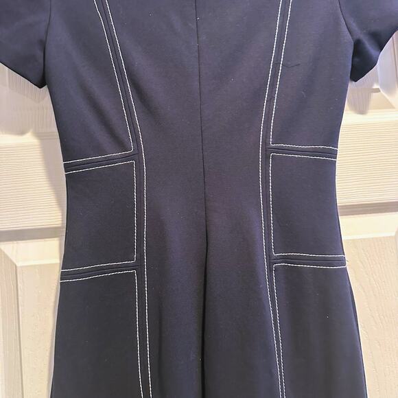 Brooks Brothers Red Fleece Retro Contrast Stitch Stretch Ponte Knit Dress Sz 0 - Picture 6 of 16